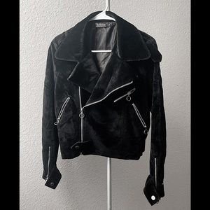 Black Velvet Biker Jacket from Choies.
